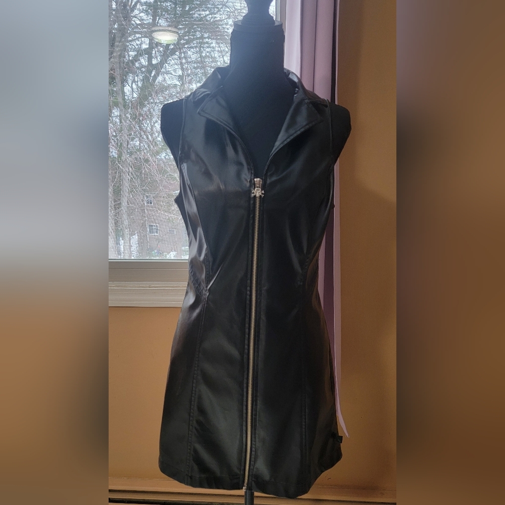 Tripp NYC Black Faux Leather Dress